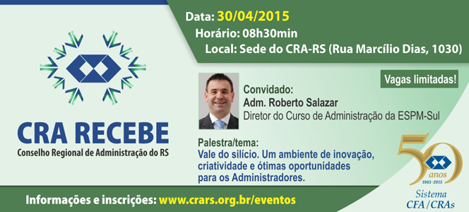 Segundo CRA Recebe de 2015 aborda ambiente inovador do Vale do Silício
